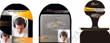 耳机纸卡Qtech图片