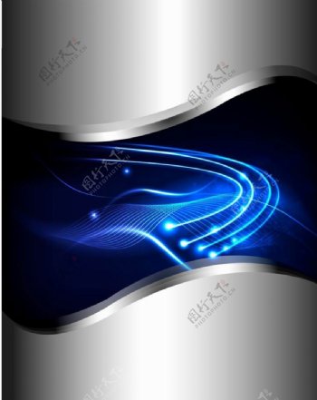蓝色动感光线轨道科技背景图片