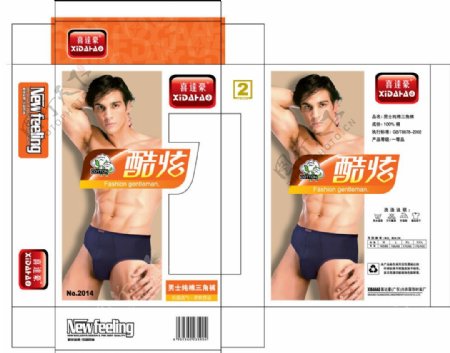 男士内裤盒包装设计图片