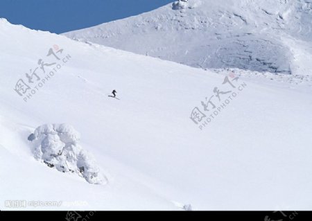 雪山上滑雪图片