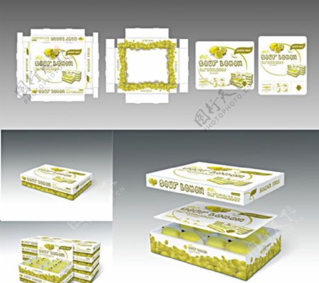 3D柠檬棉花糖包装盒图片