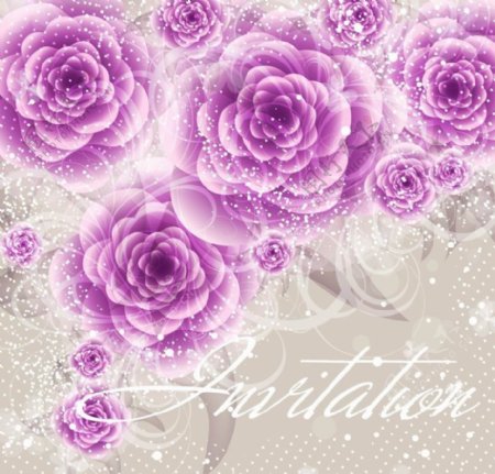 紫色梦幻花纹花朵玫瑰图片
