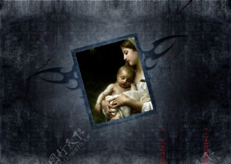 圣母抱耶稣图片