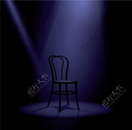 聚光灯舞台灯光背景椅子图片