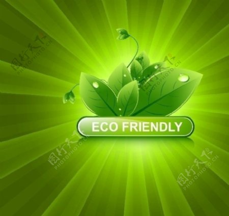 绿色绿叶生态环保矢量背景图片