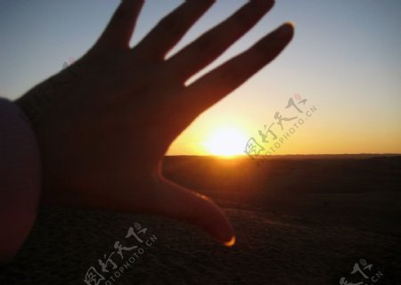 大漠夕阳图片