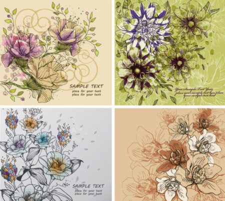 欧式古典花纹花朵底纹图片
