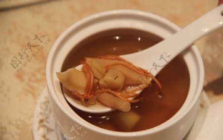 汤煲虫草花炖响螺图片