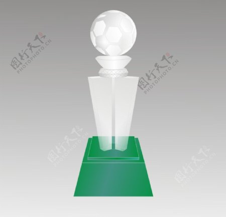 足球水晶奖杯矢量图图片
