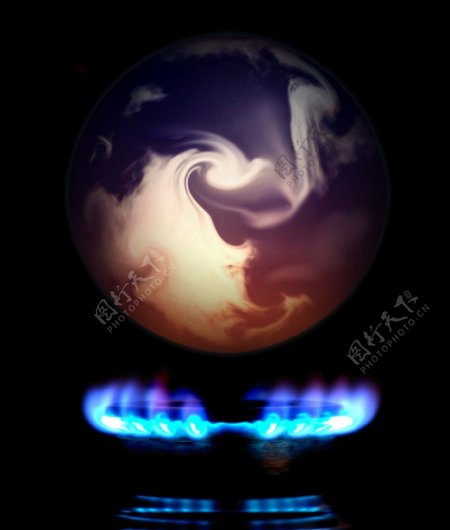 煤气火苗地球图片