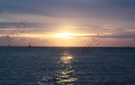 日落海图片