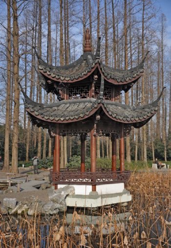 杭州西湖建筑图片