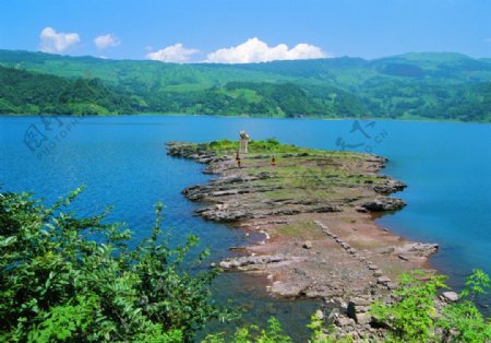 马湖十景之宝马投湖图片