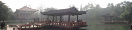 中式庭园水景宽屏图片