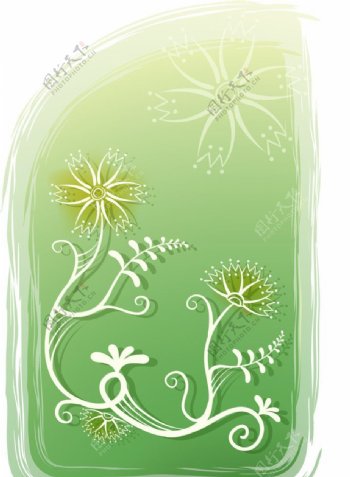 绿色花纹背景图片
