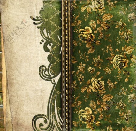 古典花纹底纹牛皮纸图片