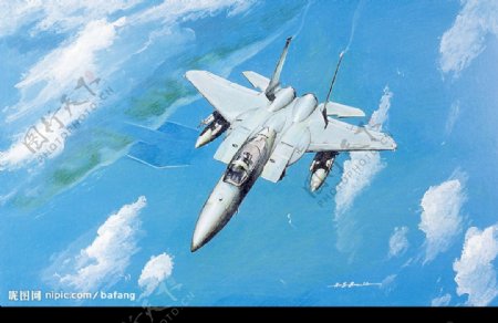 F15战斗机手绘图图片