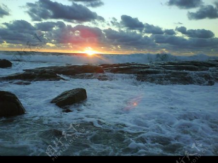 澳大利亞西南部海岸黃昏日落图片