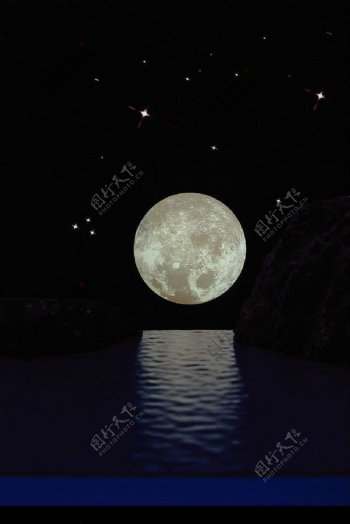 星星月亮素材高精度天空素材图片