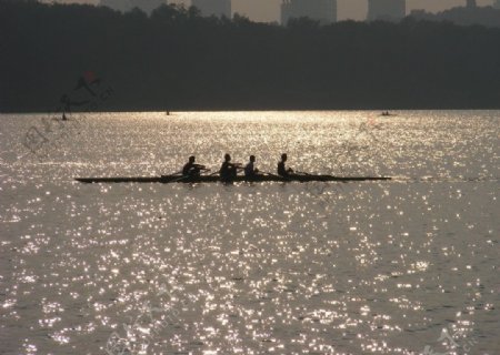 玄武湖夕阳掠影图片