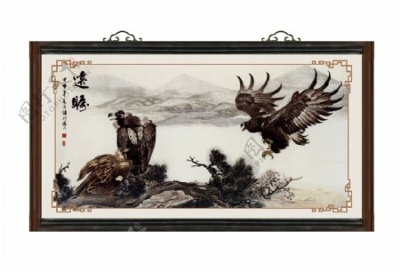 中式壁挂雄鹰展翅图片