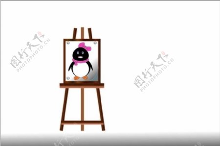 画板上的小企鹅图片