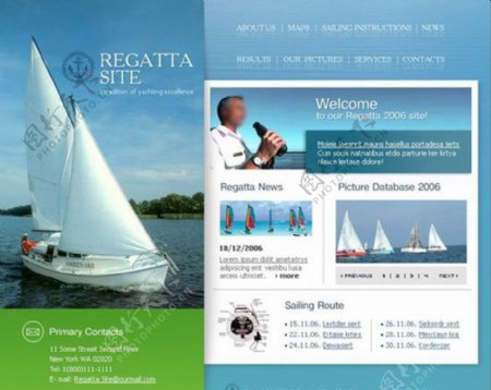 帆船网站模板图片