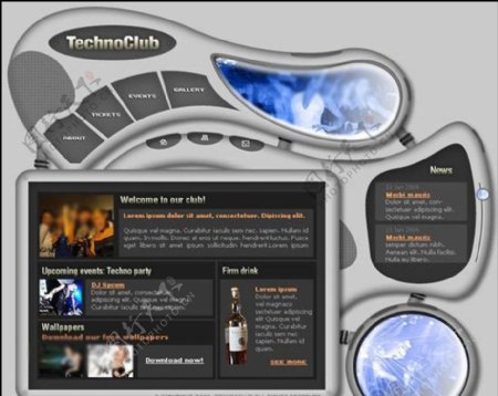 酒吧俱乐部网站模板图片