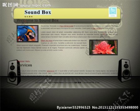 音乐音箱网页模板图片