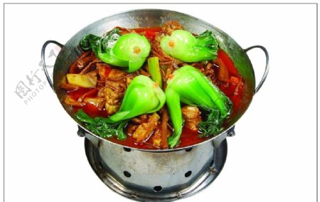 干锅小排茶树菇图片