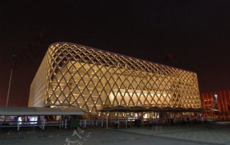 上海世博会法国馆及夜景图片
