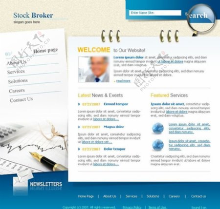 股票经纪公司网站模板图片