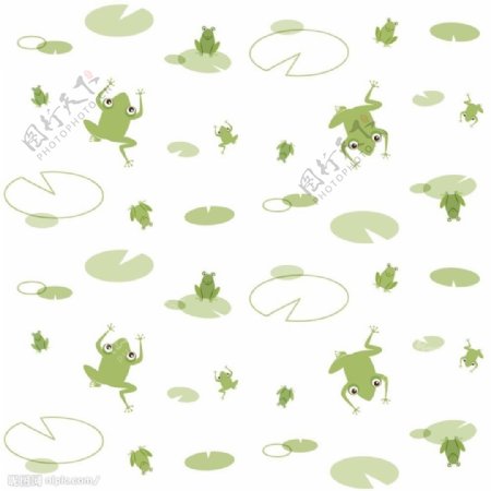 青蛙可爱卡通桌面底纹图片