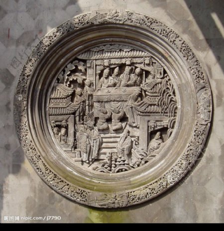 宁波天一阁的砖雕图片