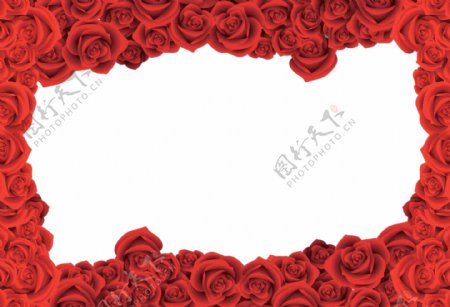 红色玫瑰画框边框图片