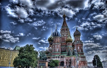 俄罗斯圣巴索大教堂图片