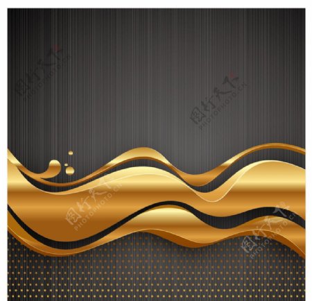 金黄色波浪背景图片