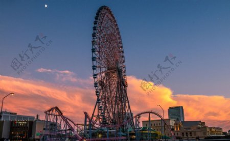 日本横滨夕阳景图片