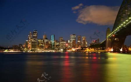 悉尼港湾夜景图片