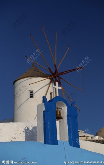 风车教堂图片