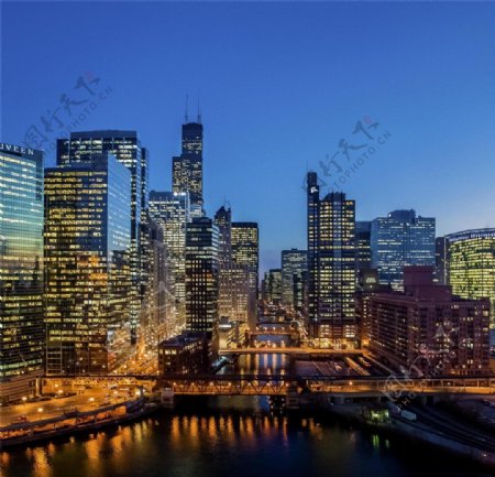 芝加哥市内景色图片