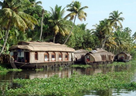 印度喀拉拉船屋图片