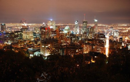 夜幕下灯火辉煌的城市图片