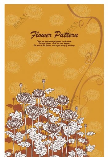古典花卉花朵矢量素材图片