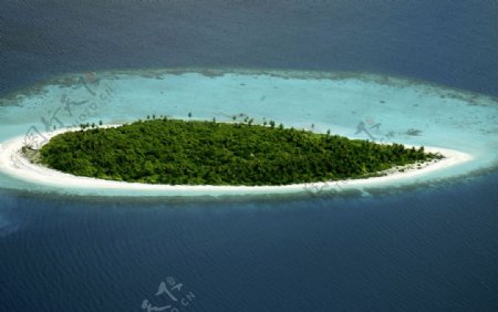 马尔代夫鲁宾逊岛鸟瞰图片