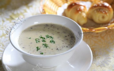 法式蘑菇浓汤汤图片