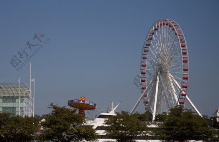 芝加哥海军码头游乐场摩天轮图片