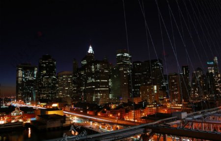 纽约俯瞰曼哈顿夜景图片