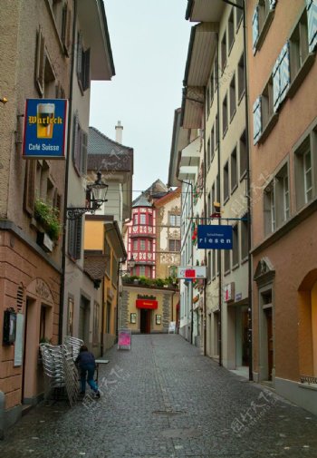 瑞士琉森小街風情图片