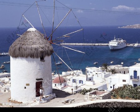 希腊海岸风景图片